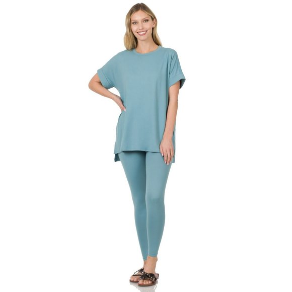 ZENANA Soft comfy loungewear leggings set‎ - Picture 1 of 5